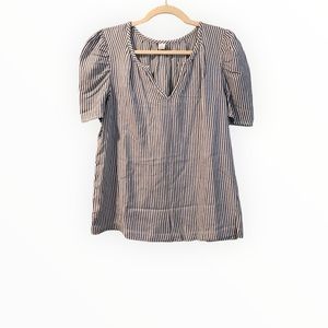 Old Navy striped blouse keyhole neckline